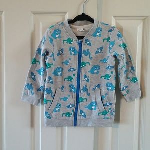 H&M Boys Dinosaur Print Zip Up Jacket